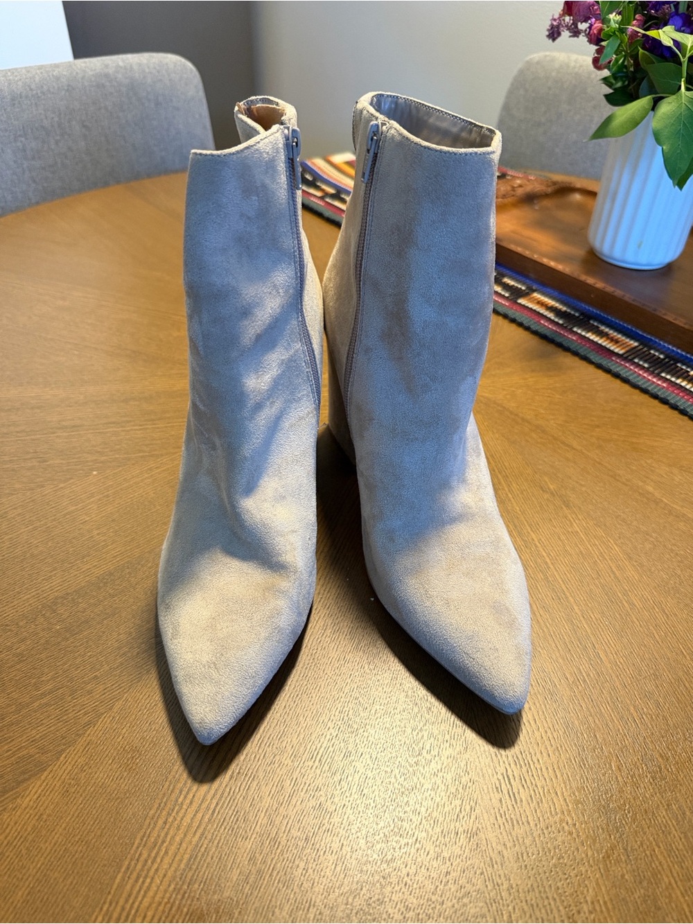 Beige Faux Suede Boot